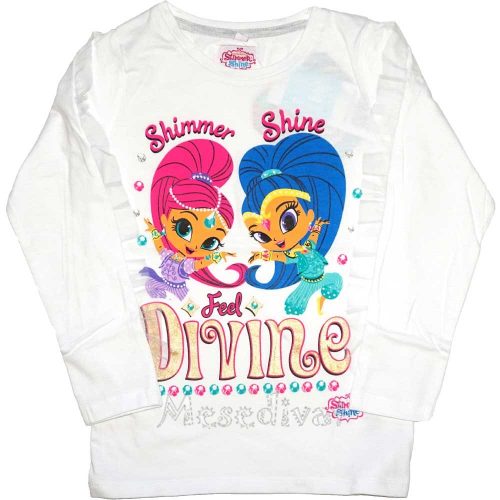 Shimmer és Shine hosszúujjú póló fehér