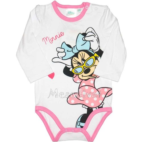 Minnie Mouse hosszúujjú body fehér