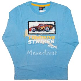 Verdás simogatós hosszúujjú felső kék