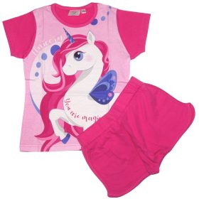 Unikornisos nyári pamut együttes pink