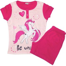 Unikornisos kislány nyári pizsama pink