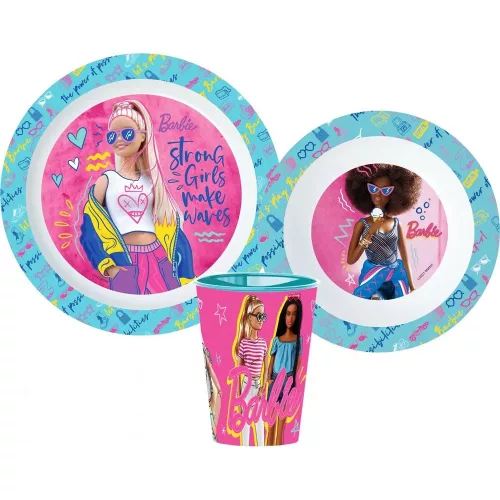 Barbie műanyag étkészlet mikrózható