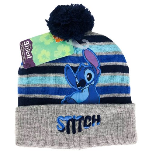 Disney Stitch bojtos kötött gyerek sapka