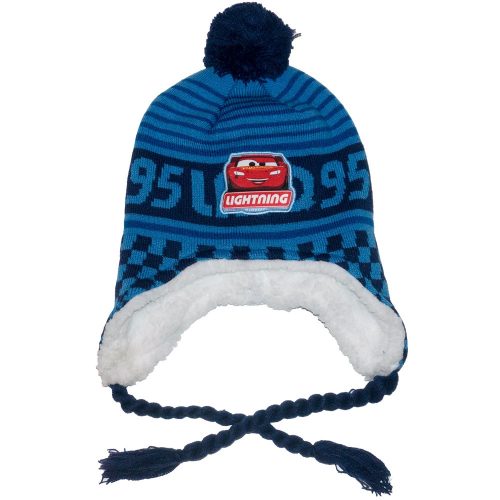 Verdás téli kötött sapka kék